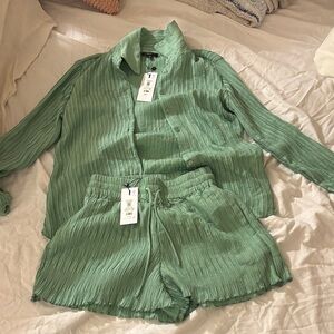 Dynamite Mint Green Textured Blouse